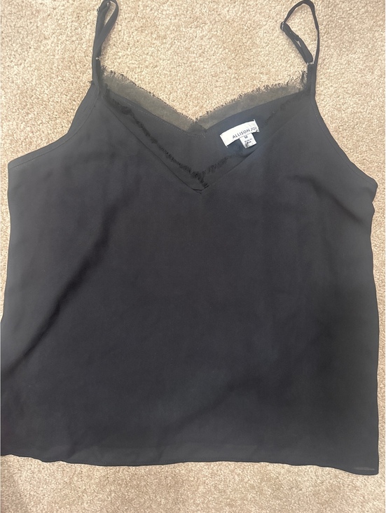 Allison Joy Tops - (5)Allison Joy Black Lace Trim Camisole Tank Top Medium